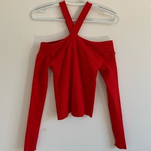 Forever 21 Red Off Shoulder Sweater